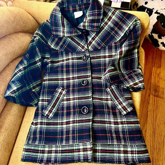 SOLD Vintage Plaid Pea Coat - Picture 10 of 14
